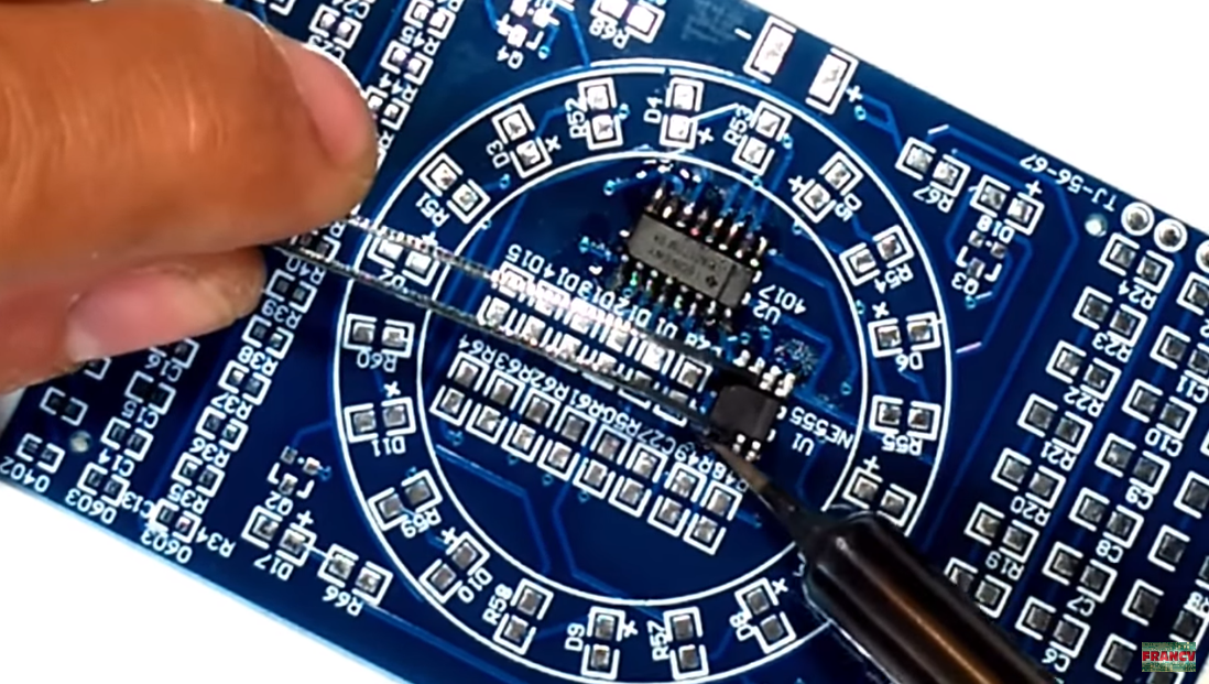 DIY SMD Rotating LED Components Soldering Practice Board Skill Training